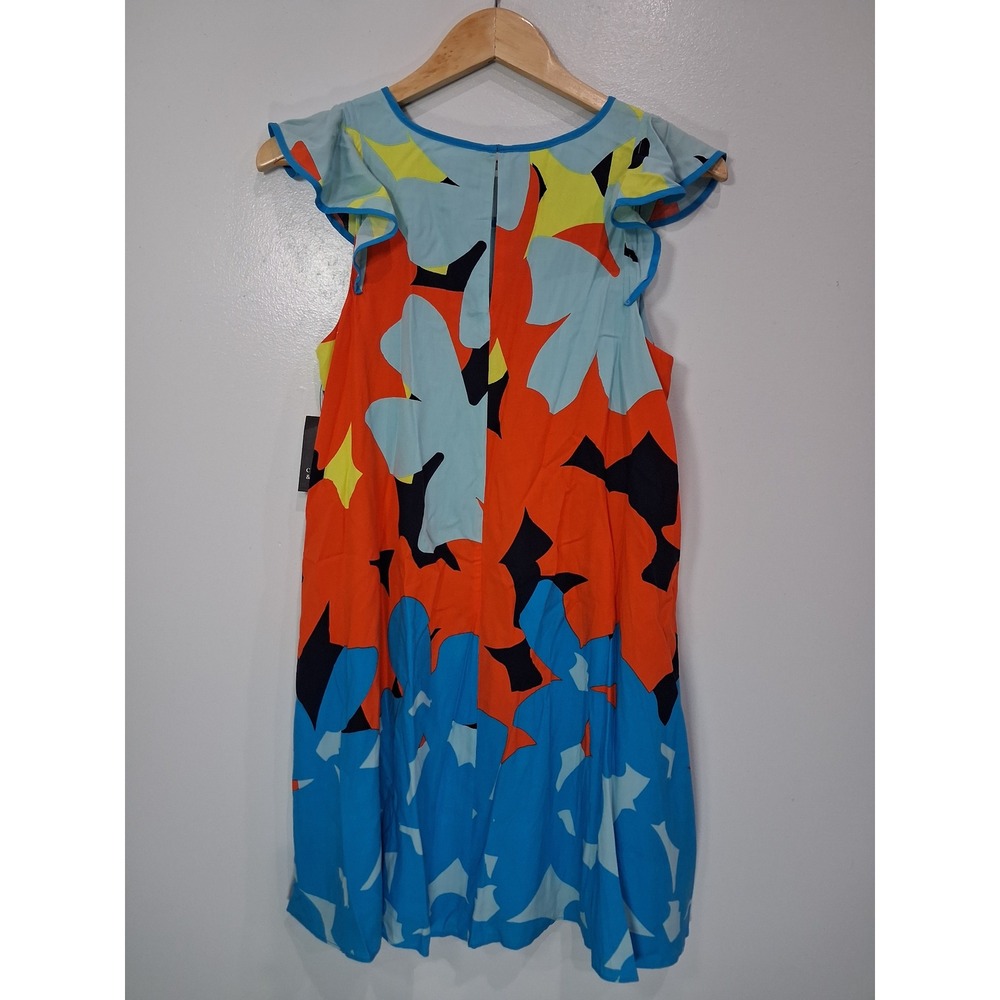 Crown & Ivy Women In the Groove Abstract Floral Flutter Sleeve Shift Dress S NWT - Picture 4 of 8